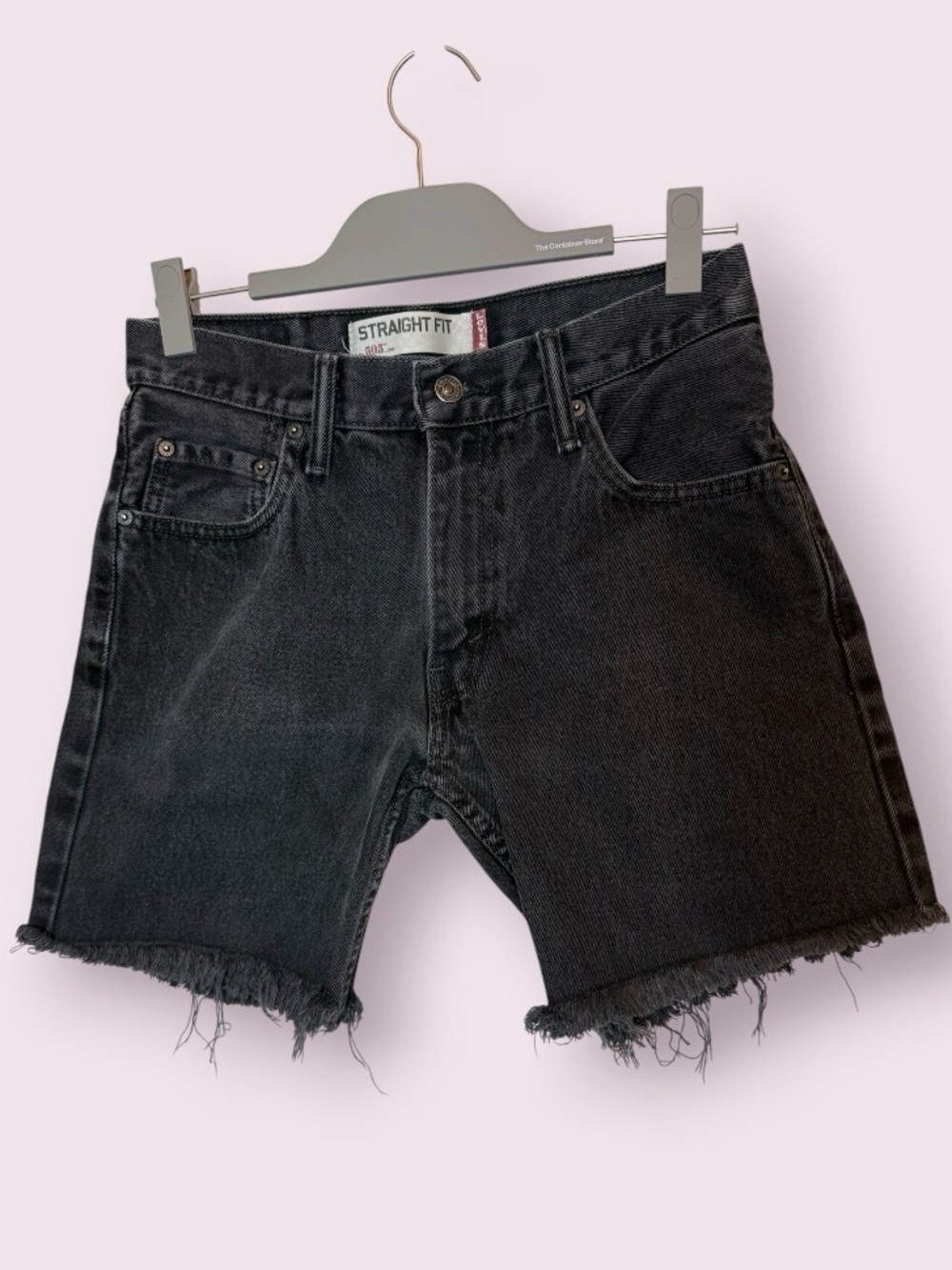 Levi’s Black Wash Denim Cut Off Jean Shorts Waist Size 30